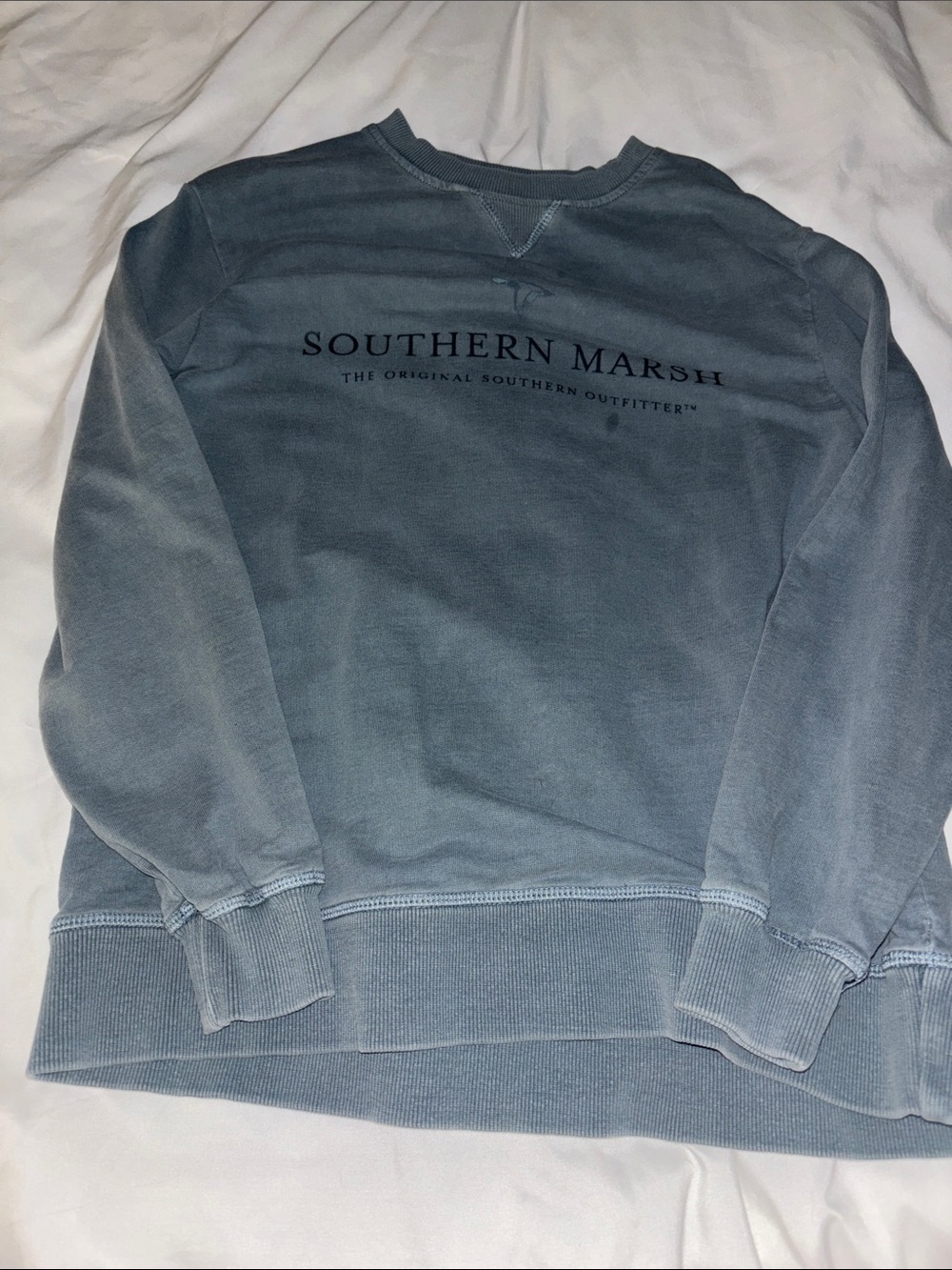 Southern Marsh Men's Washed Blue Crewneck Pullover